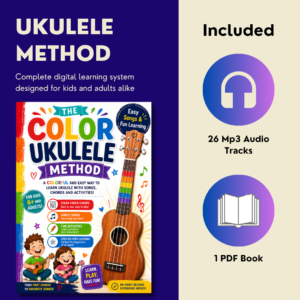 The Color Ukulele Method – Digital PDF Book + 26 Audio Tracks (Beginner to Intermediate)